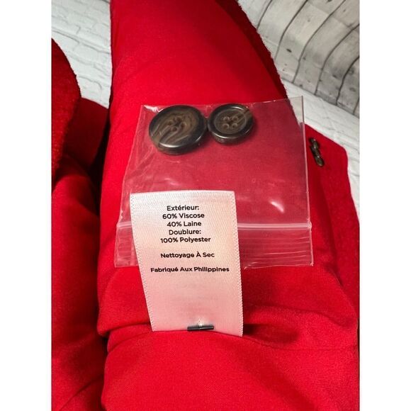 TALBOTS red wool blend lined blazer jacket coat 16 NWT - Picture 8 of 9